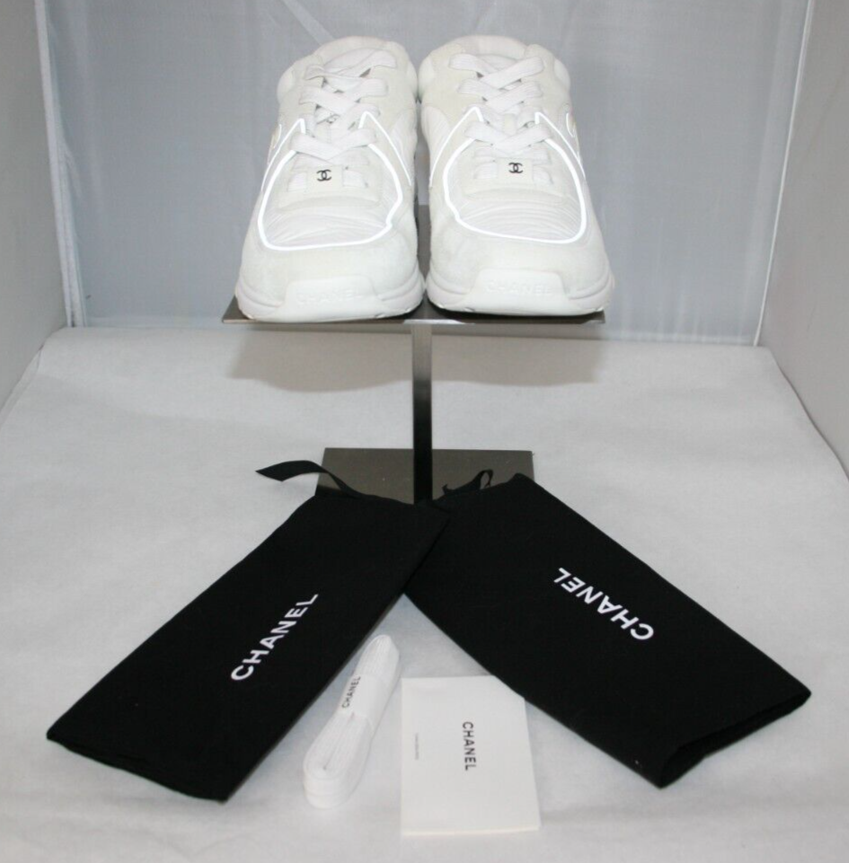Chanel CC Logo Low Top Sneakers 'White' Designer G34360 Wmns Sz 39