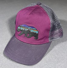 Patagonia Fitz Roy Bear Layback Trucker Hat Womens Purple Snapback READ