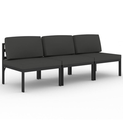 Patio Furniture Set Outdoor Sectional Sofa Set Aluminum Anthracite vidaXL