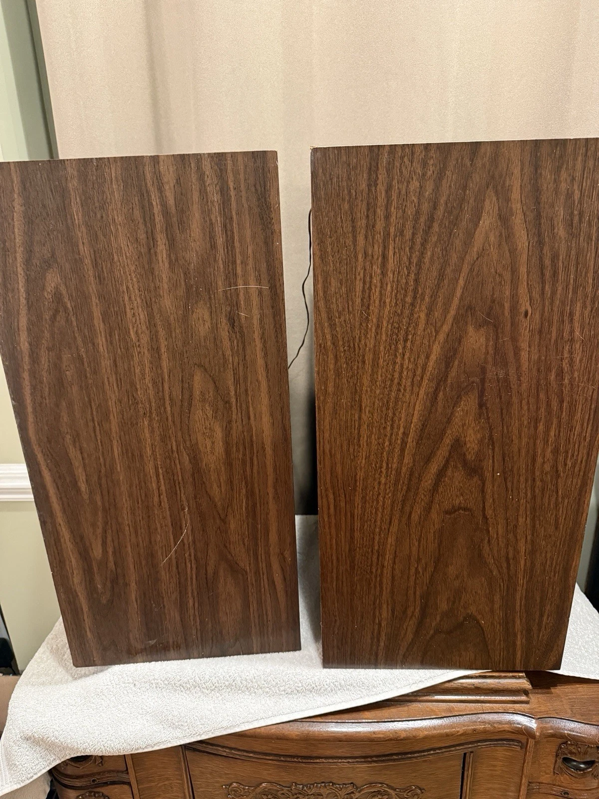 Custom Large Heavy Vintage Wood Speakers Audiophile MCM~TESTED POWERFUL AS F£*¥ image 8