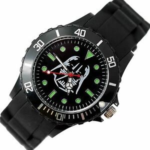 Star Wars Darth Vader Watch Black Steel Case Black Silicone Band Free Ship