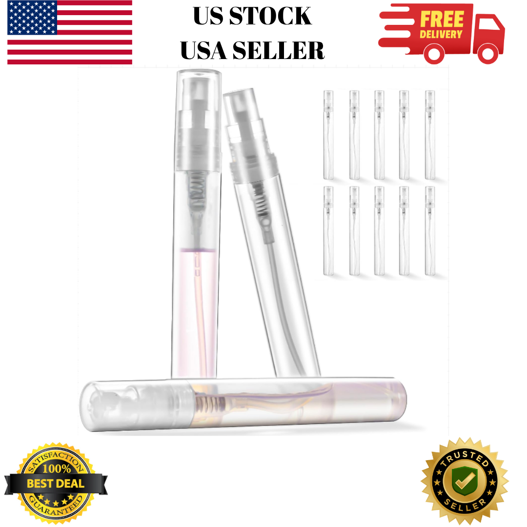 10 Pack Mini Perfume Sample Bottles, 5 ML Plastic Small Perfume Spray Bottle, Fi