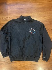 Adidas Original Men's Track Jacket Prime Green Full Zip Black Size Medium