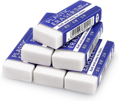 6 Pack Erasers, Large White Erasers for School Office, Art Eraser for Drawing