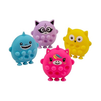 Assorted 3D Rubber Fidget Toys Set 4 Pcs Fun Party Favors for Kids