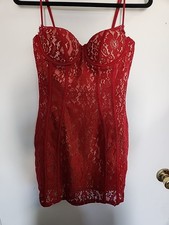 FASHION NOVA Women’s Medium Red Lace Dress