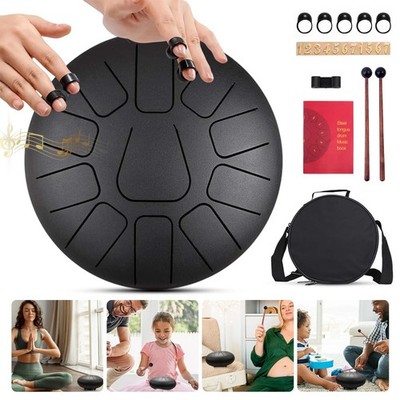 10'' Stahlzungen Trommel Handpan 11 Töne C-Dur Steel Tongue Drum Zungen DHL