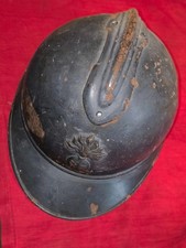 Casque Adrian bleu horizon 1915 poilu infanterie intérieur cuir premier type WW1