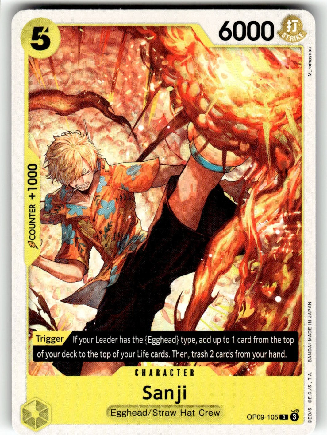 One Piece Emperors in the New World Card OP9-105 C Sanji