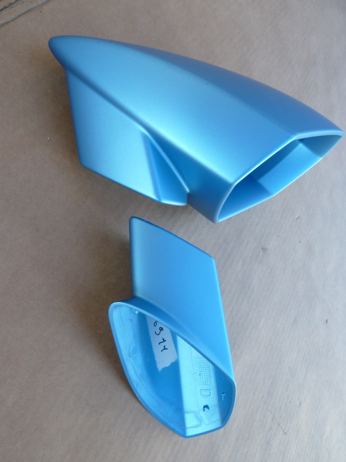 Lamborghini Huracan Right Door Side View Mirror Covers Passengers Light Blue OEM