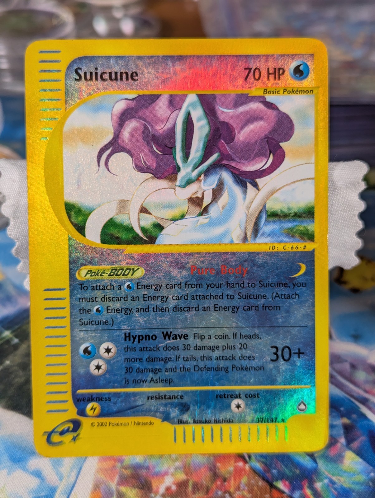 Pokémon Aquapolis Suicune 37/147 Reverse Holo Rare Card MP