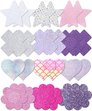 Glitters Pasties Rave Pack Nipple Covers Stickers Disposable Sticky Breast