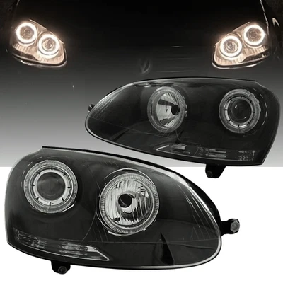 Angel Eyes Scheinwerfer Set in schwarz für VW Golf 5 10.2003-2009 - Bild 1 von 4