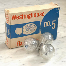 Vintage Westinghouse No. 5 Flash Bulbs 6 w/ Original Box - M5 Press 25