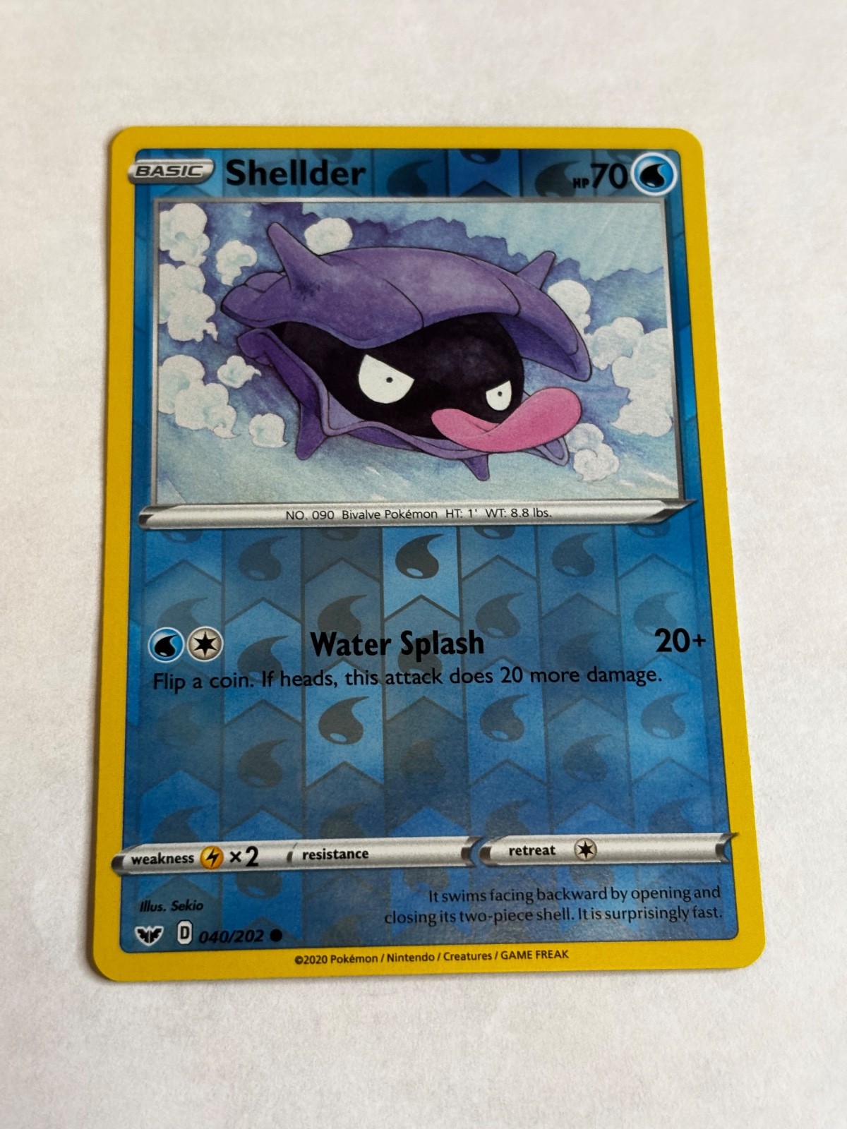 Shellder Reverse Holo Common SWSH01: Sword & Shield Base Set 040/202 NM