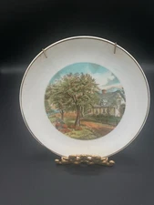 #170- Currier & Ives Autumn Mini Wall Plate – 7.5" Vintage Japan