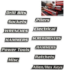 12 PCS Magnetic Tool Box Labels, Toolbox Labels Magnetic, General Tool Box Organ