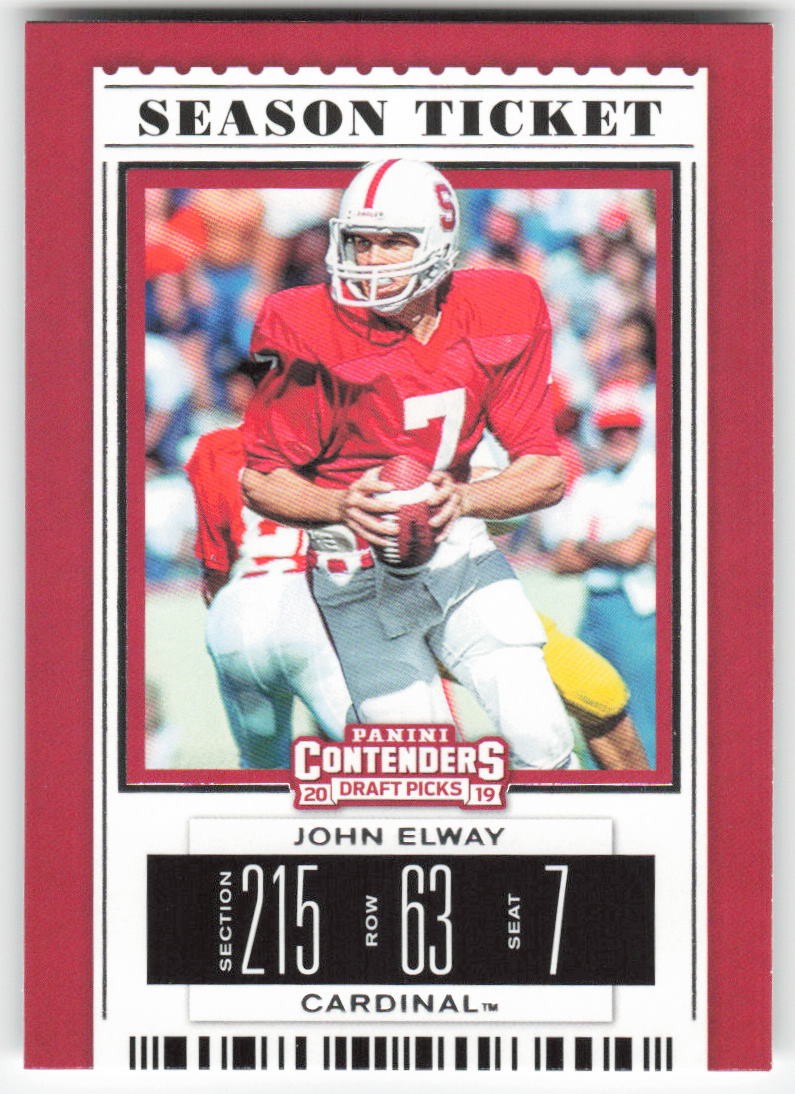 2019 Panini Contenders Draft Picks Collegiate John Elway #49 Stanford Cardinal