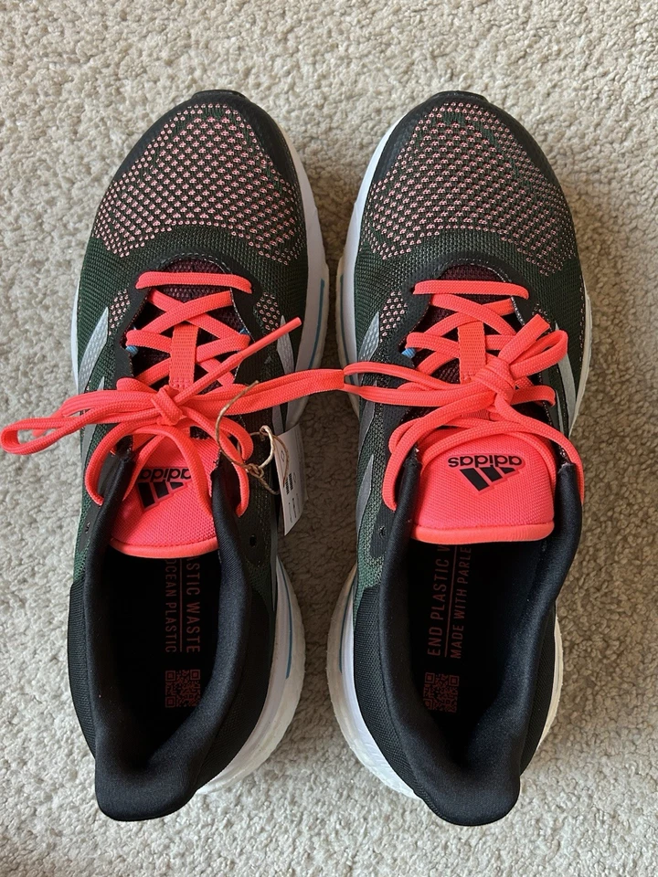 Adidas Мужская Solar скольжения 5 M кроссовки углерода/серебра металлический/турбо размер 9,5 - Изображение 4 из 4