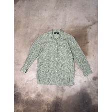 Requirements Vintage Sage Green Floral Button Down Shirt Womens S Made in USA
