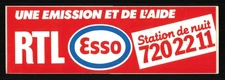 1980's Esso Station Auto Service PROMOTIONAL STICKER Gas & Oil France