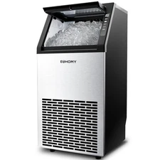 EUHOMY Commercial Ice Maker 100lbs/24H Freestanding Ice Maker for Home/Bar/Cafe
