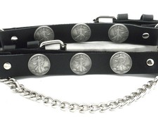 New Boot Straps Leather Liberty USA Coin Chain Motorcycle Biker Pair