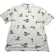 Bad Birdie Beachy Pique Polo Shirt Men's XL Golf Performance Stretch Island EUC