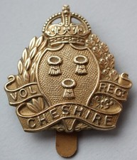 British Army, Cheshire Volunteer Regiment Cap Badge. (O182)