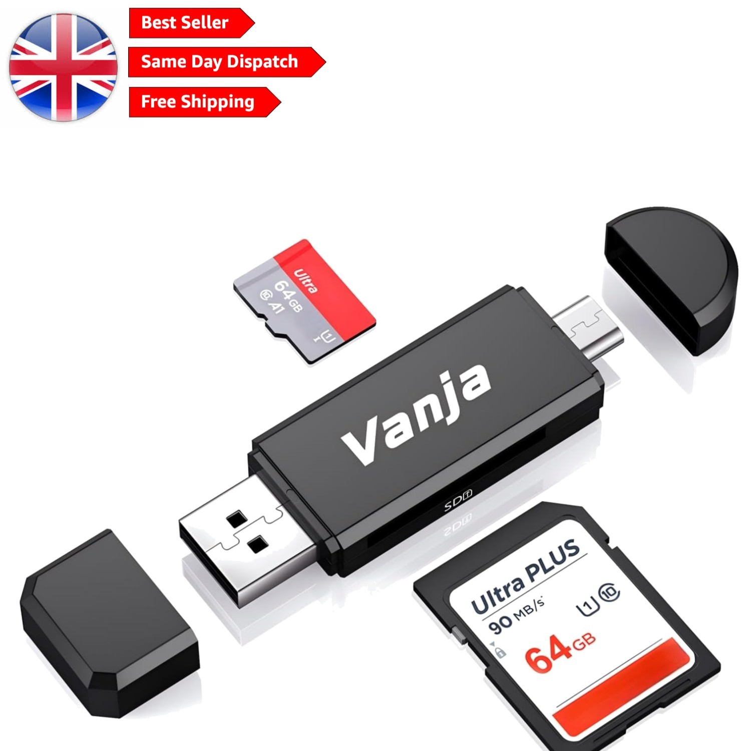 Multi-Functional Micro SD Card Reader with USB OTG Support for Quick Transfers