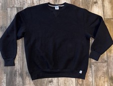 Russell Athletic Sz XL Sweatshirt 90s VTG Crewneck Black Basic Blank Solid EUC