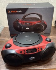 2017 Blackweb Boombox Has CD Player Bluetooth FM Radio Aux In, Tested Very Good