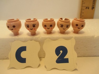 Playmobil Build Your Own Unique Figure SET C 2 = 5 ASSORTED FACES W/ MAKE-UP