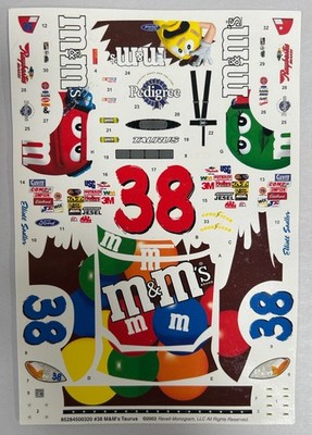 UNUSED Vtg Revell Monogram #38 M & M's Taurus Stock Car Model Decals (DC3)