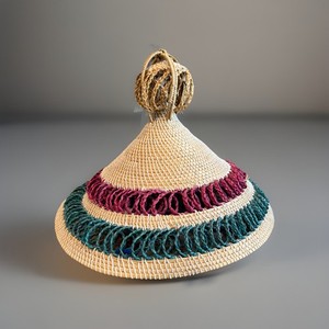 Mokorotlo Basotho Woven Traditional Native African Straw Cone Sotho Hat Lesotho