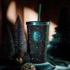 Starbucks Taiwan Holidays bling forest stainless steel cold cup 17.5oz