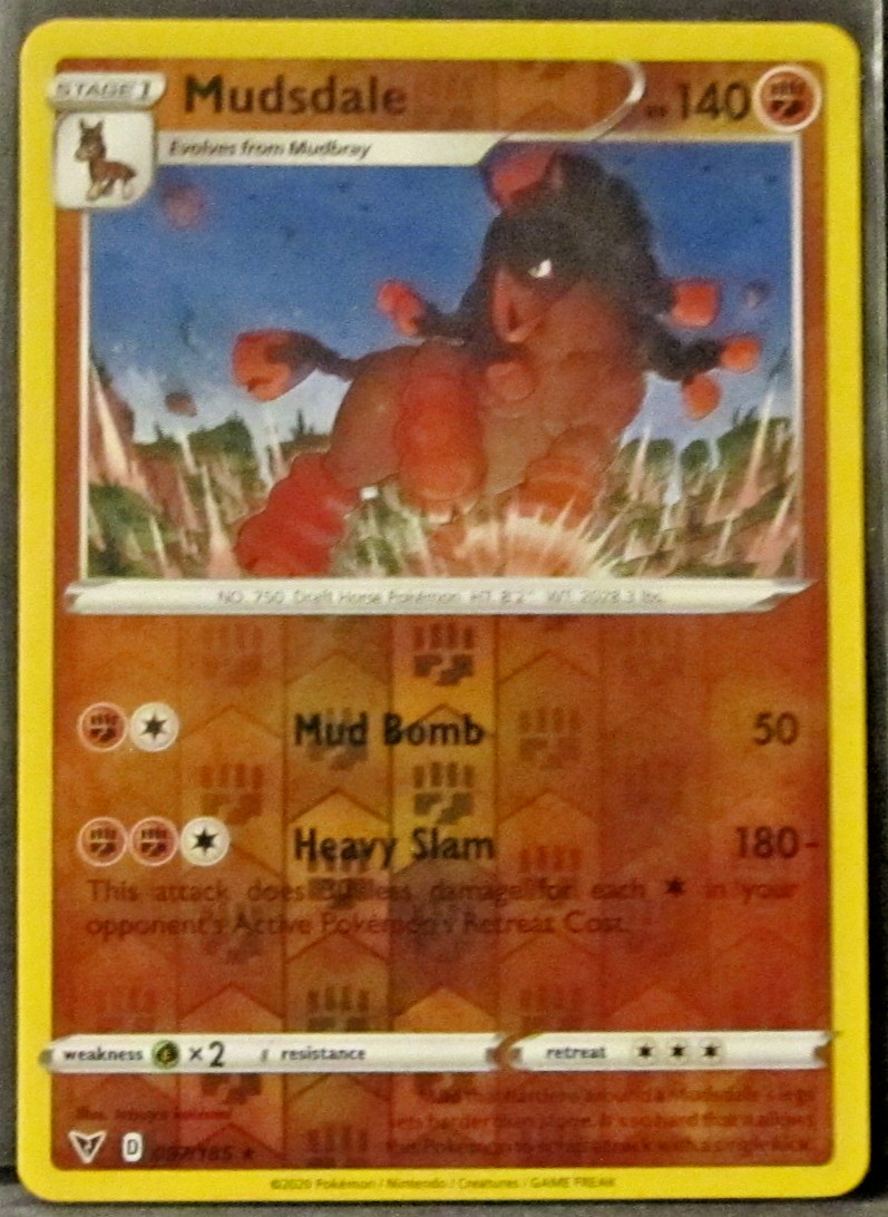1 POKEMON CARD TCG/MUDSDALE/097/185/REVERSE HOLO/RARE/2020