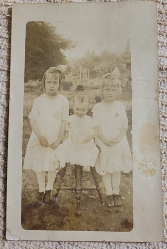 Antique Unused, Real Photo Postcard Of Siblings 5.5x3.5”, ca. 1910