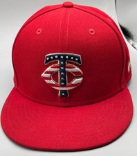 Mens Minnesota Twins New Era Red 2023 Fourth of July 59FIFTY Fitted Hat 7 1/8