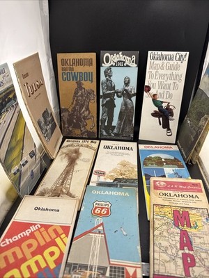 Vintage Oklahoma Travel Maps Guide Lot 1970s-1980s Tulsa OKC Route 66