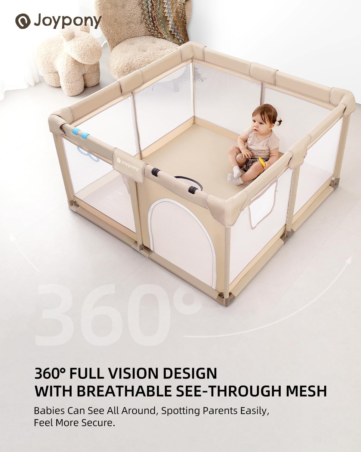 Baby Playpen, 50x50 in Small Play Pen for Babies and Toddlers, Playpen for Kids