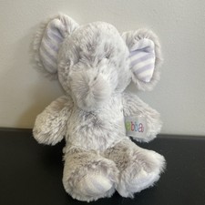 Ebba Aurora Plush Noah's Ark Elephant Gray Rattle 7  Striped Ears Baby Rattle