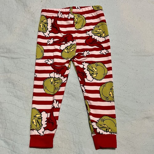 Pantalones de pijama Dr. Seuss The Grinch 2T unisex a rayas - Imagen 2 de 3