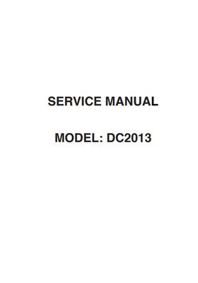 Janome Model DC2013 Service Manual