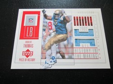 ROBERT THOMAS 2002 UD PIECE OF HISTORY ROOKIE GAME WORN JERSEY CARD #378/1500. rookie card picture