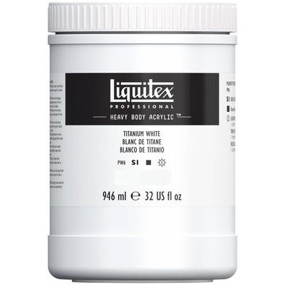 Professional Heavy Body Acrylic Paint, 32-oz (946ml) Pot, Titanium White