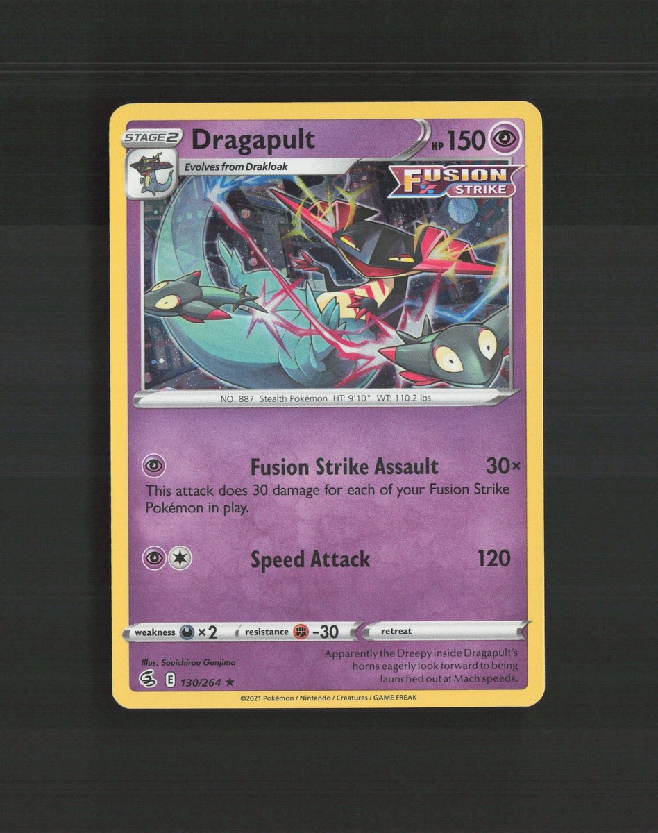 rare cards fusion strike Dragapult 130/264 Fusion Strike Cosmos Holo Rare Pokemon Card LP+