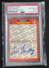 1989 Pro Set Super Bowl VI Tom Landry Dallas Cowboys Auto PSA