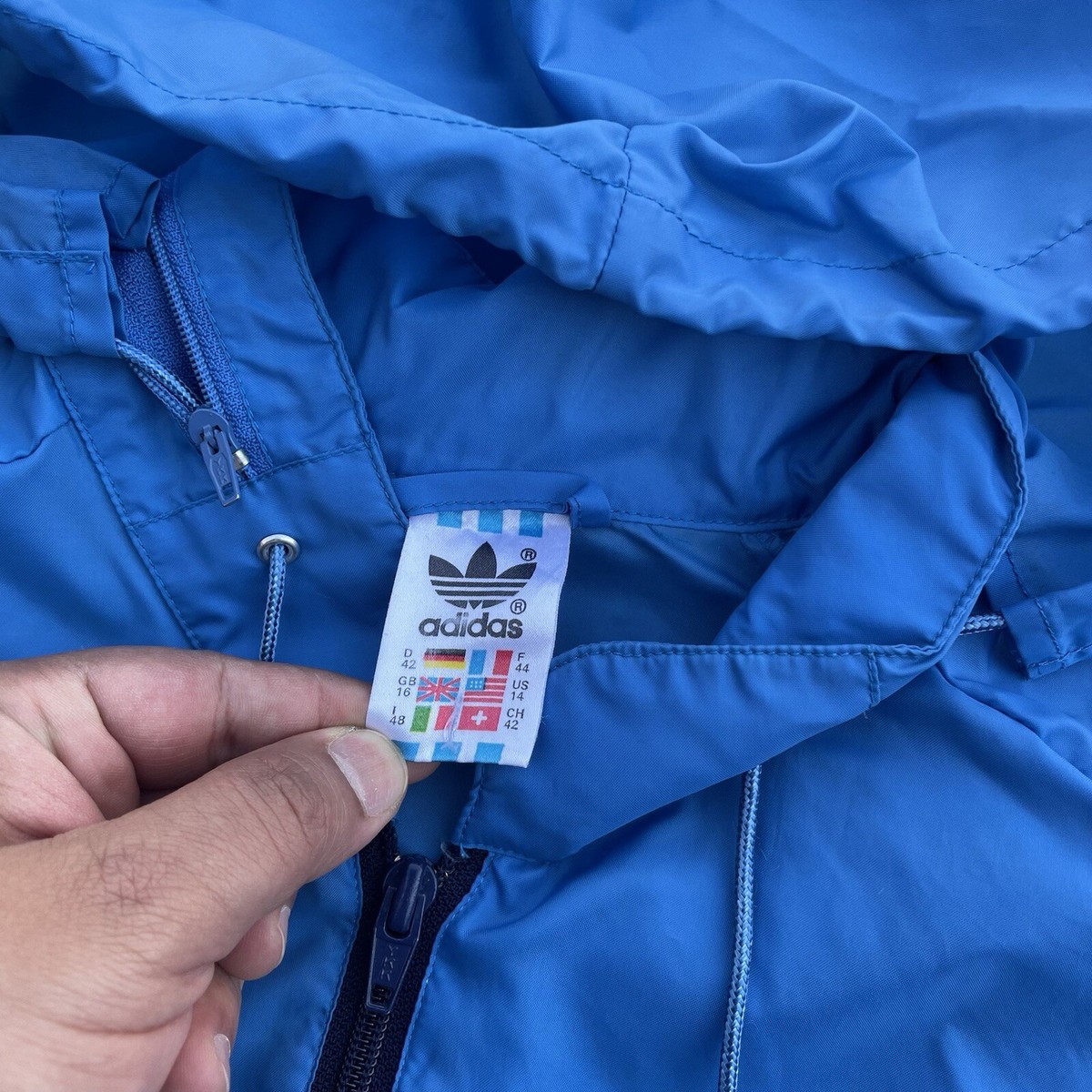 Adidas Vintage Ortalion Windbreaker Track Jacket Sz Large 90s Y2K