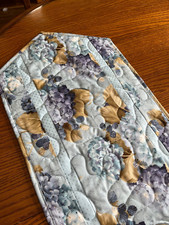Handcrafted-Quilted Table Runner 2025 NEW - Blooming Beauties, Floral Fruit